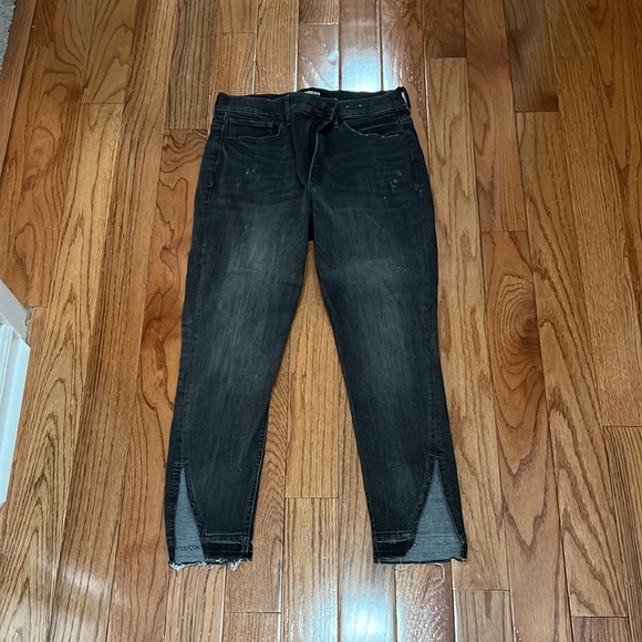 Express distressed skinny jeans with flared bottom - Picture 3 of 7